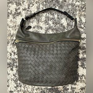 Madison West Grey Woven Hobo Handbag